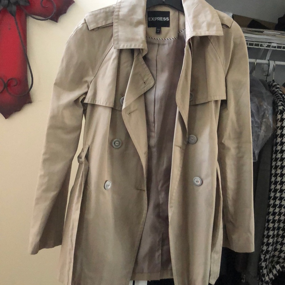 Express tan trench coat
